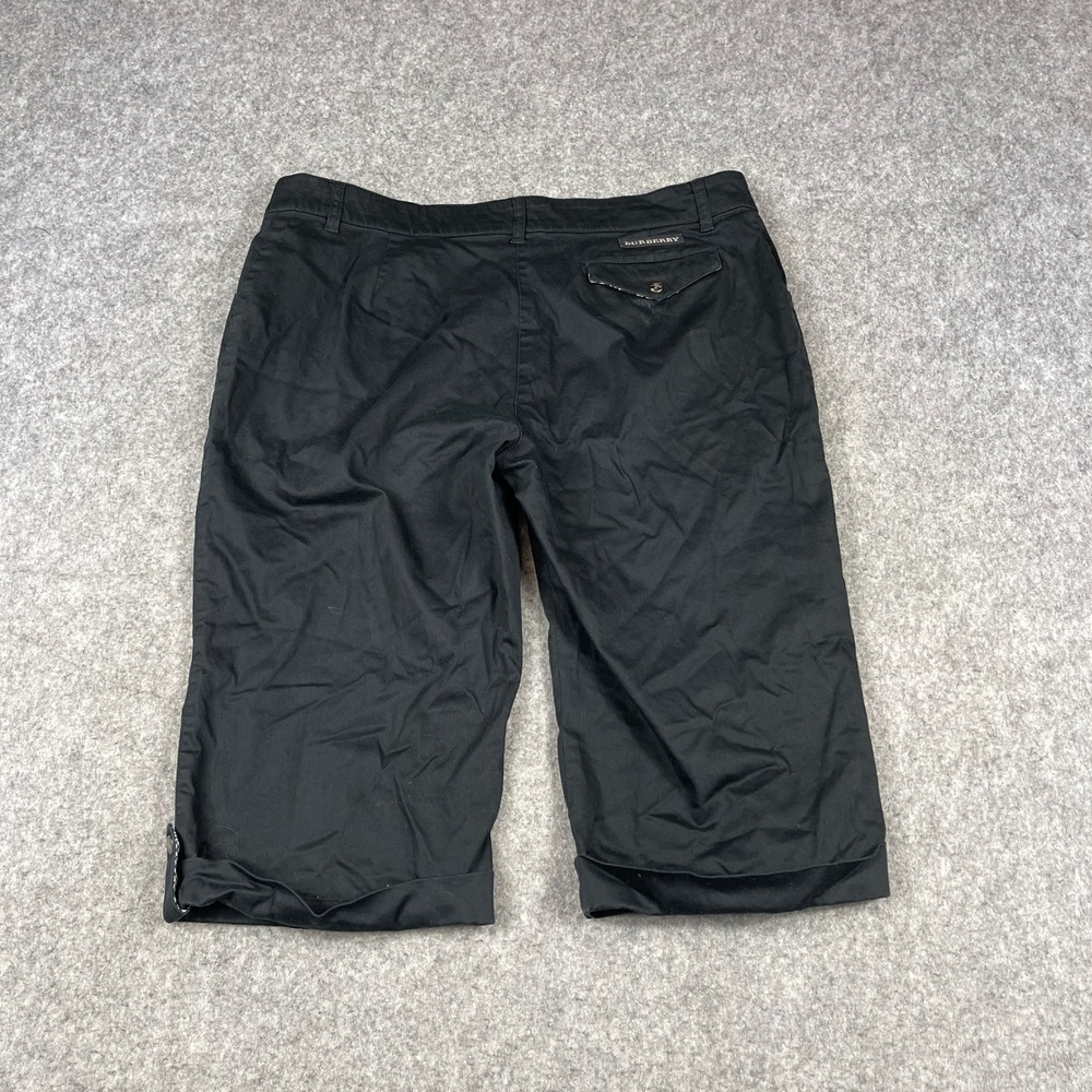 Burberry Golf Womens Black Knee Length Bermuda Shorts Logo Size USA 12 UK 16 - Picture 2 of 13
